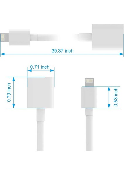 Ally Apple Iphone Lightning Uzatma Kablosu 2 METRE-(1903) - YKD7638-3910