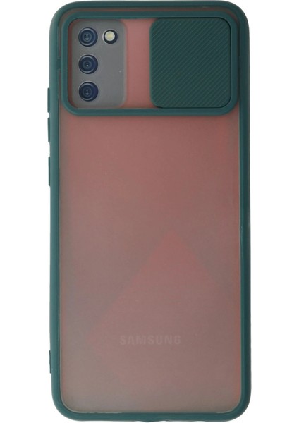 Samsung Galaxy A02S Kılıf Palm Buzlu Kamera Sürgülü Silikon - Yeşil - YKD4412-3432