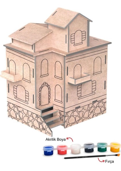 3D Ahşap Boyama Seti Konak Ev 9788 modelleri