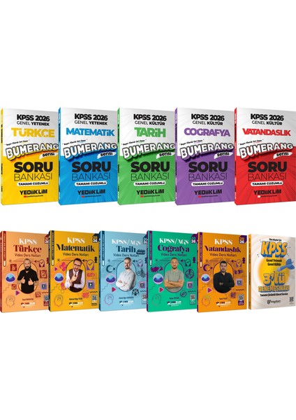 2026 Kpss Gygk Bumerang Serisi Tüm Dersler Çözümlü Soru Bankası-Atölye Serisi Video Ders Notları