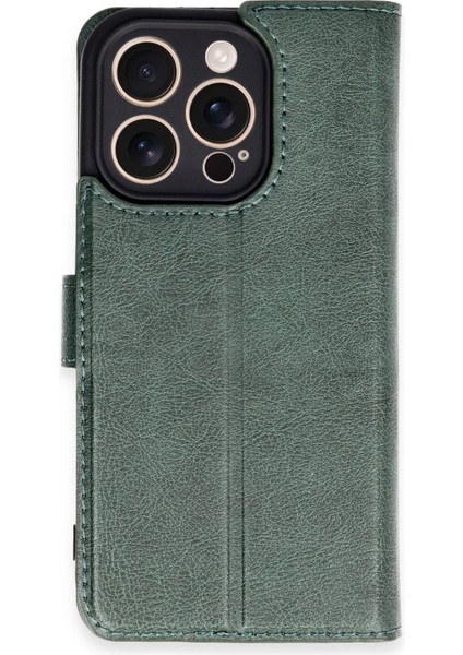iPhone 16 Pro Kılıf Trend S Plus Kapaklı Kılıf - Yeşil - YKD7526-1197