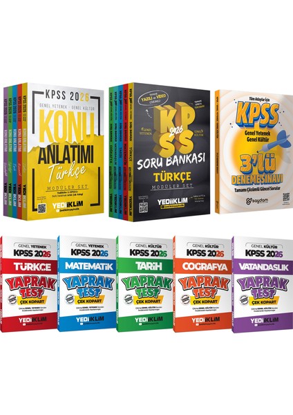 2026 Kpss Gygk Konu Anlatımlı 5 Kitap-Soru Bankası 5 Kitap-Tüm Dersler Çek Kopart Yaprak Test
