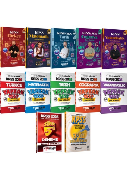 2026 Kpss Gygk Atölye Serisi Tüm Dersler Video Çözümlü Soru Bankası-Yaprak Test-Süper 5 Deneme