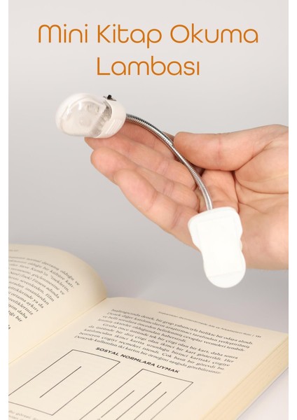 4 Adet Mini LED Okuma Işığı Mandallı Çok Fonksiyonlu Beyaz fırsatları