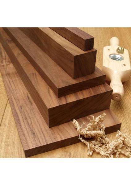 Çok Renkli 3X3X100 cm Ceviz Ahşap Çıta ve Taslak Tahta Blok Seti