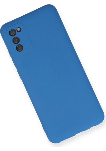 Samsung Galaxy A02S Kılıf Nano Içi Kadife Silikon - Mavi - YKD7325-3074