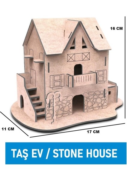 3D Ahşap Boyama Seti Taş Ev 9786 fiyatları