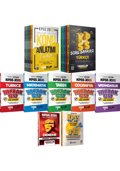 2026 Kpss Gygk Konu Anlatımlı 5 Kitap-Soru Bankası 5 Kitap-Çek Kopart Yaprak Test-Süper 5 Deneme