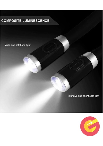 Esnek LED Boyun Işığı, Pilli, Çalışma ve Okuma Için Uygun, Siyah