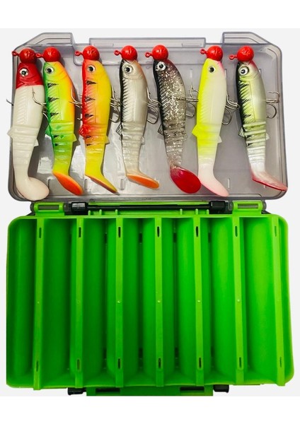 Style Soft 10CM 22GR Turna Mix Set Çift Traflı 14 Gözlü Kutu 7AD Silikon Yapay Yem modelleri