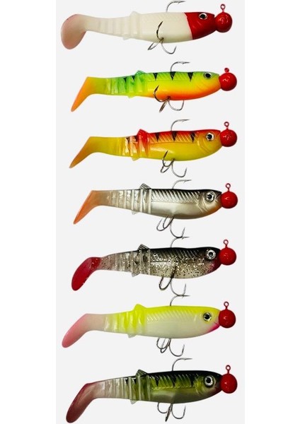 Style Soft 10CM 22GR Turna Mix Set Çift Traflı 14 Gözlü Kutu 7AD Silikon Yapay Yem indirimleri