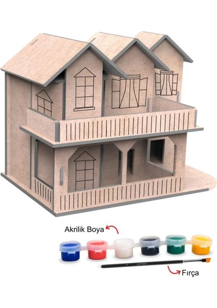 3D Ahşap Boyama Seti Köşk 9789 modelleri