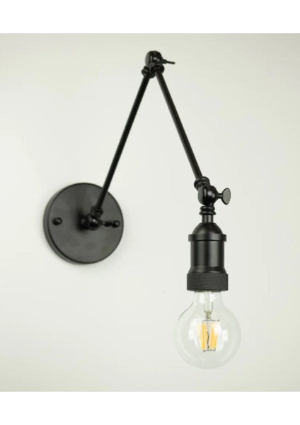 Şık Siyah Metal Üç Mafsallı Duvar Aplikası, Modern ve Estetik Tasarım fiyatları