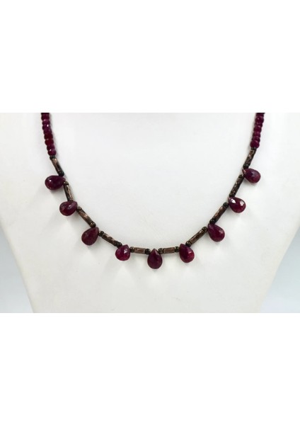 Gümüş Parçalı Yakut Kolye