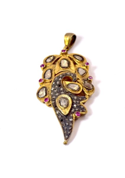 Yakut ve Elmas Antika Kolye