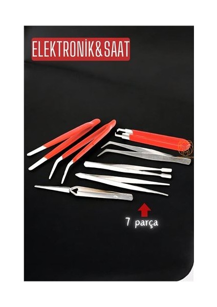 Turk Cımbız Seti 7 Parça Elektornikçi Cımbız Seti - FKU6840-1538