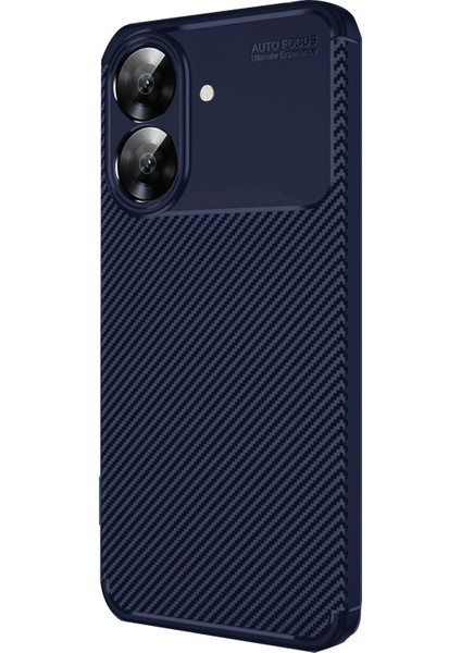 Realme Note 60 Kılıf Auto Focus Karbon Kapak - Lacivert - YKD6107-3559
