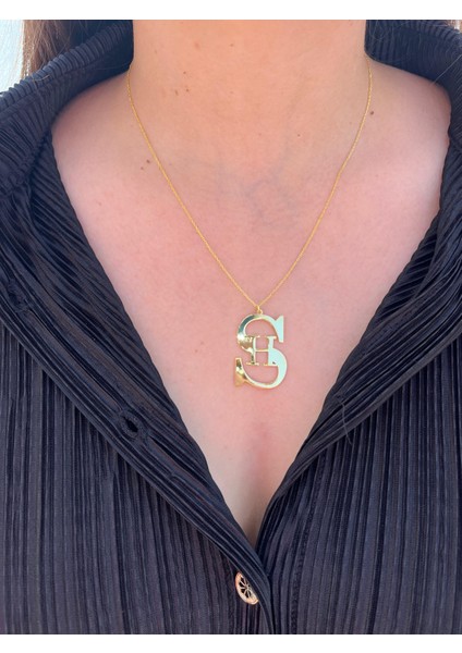 925 Ayar Gümüş Iki Harfli Kolye