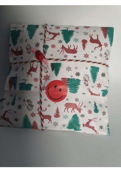 20 Adet 14X24 Hazır Hediye Ambalaj Paketi Yılbaşı Kardan Adam Çam Geyik Desenli