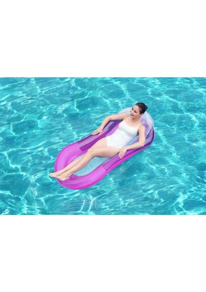 Mor ve Bej Renkli Şişme Yatak, Konforlu Uyku Deneyimi Sağlar. fırsatları