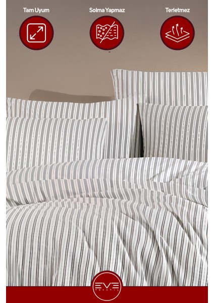 Saten Çizgili Çift Kişilik Lüks Nevresim Takımı Set 200X200 cm modelleri