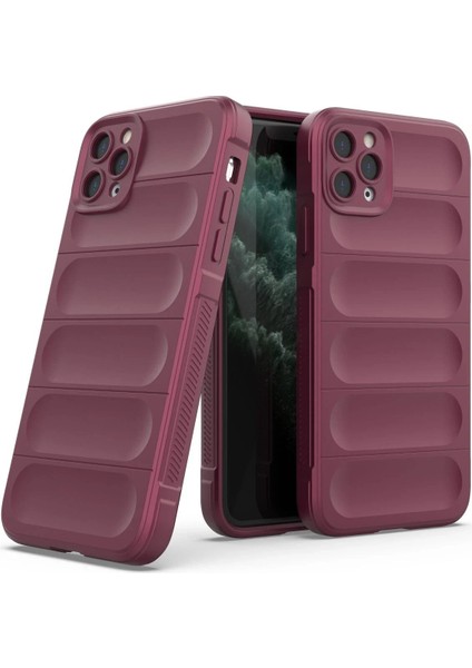 iPhone 11 Pro Max Kılıf Optimum Silikon - Bordo - YKD4646-9120