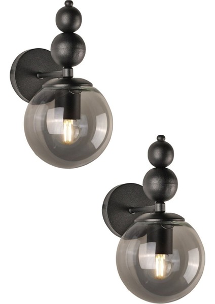 Şık Siyah Duvar Aplikası, Fume Cam Detaylı, Pilsiz Tasarım fiyatları