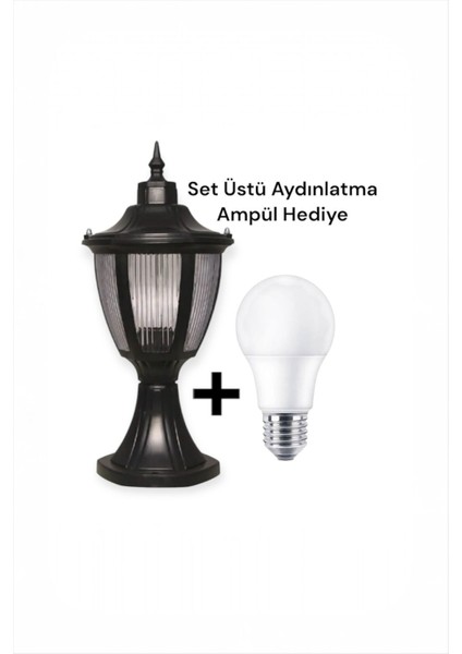 Altıgen Direk Üstü Bahçe Armatürü, Siyah, Şık ve Dayanıklı Bahçe Aydınlatması