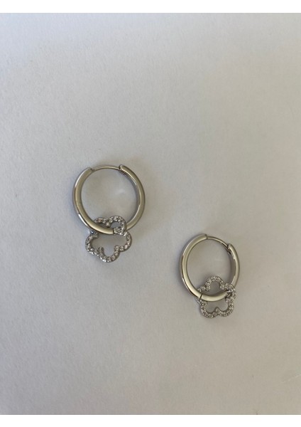 Xuping Minimal Yonca Zirkon Taşlı Silver Halka Küpe indirimleri