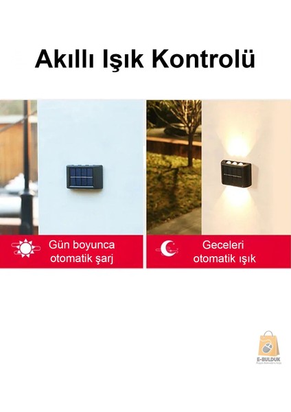 Güneş Enerjili Dekoratif Aplik Işık, Su Geçirmez, 6 Led, Sarı Günışığı modelleri