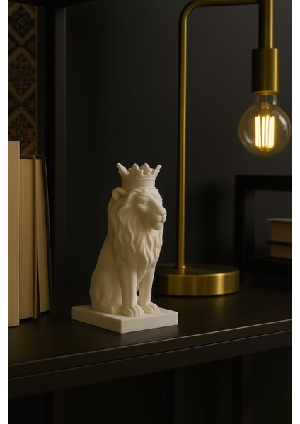 Aslan Kral Taçlı Aslan Biblo / Dekortif Aslan Heykeli / Lunar Design fiyatları