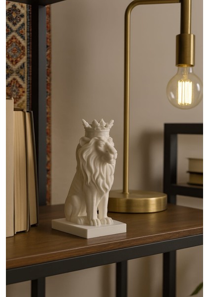 Aslan Kral Taçlı Aslan Biblo / Dekortif Aslan Heykeli / Lunar Design modelleri