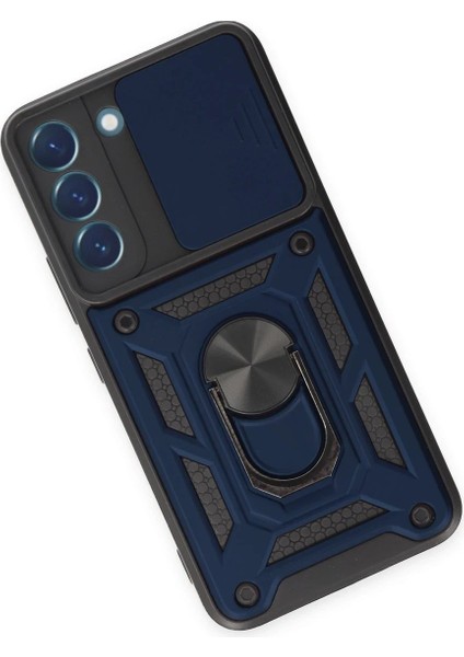 Samsung Galaxy S23 Kılıf Pars Lens Yüzüklü Silikon - Lacivert - YKD6076-1941 modelleri