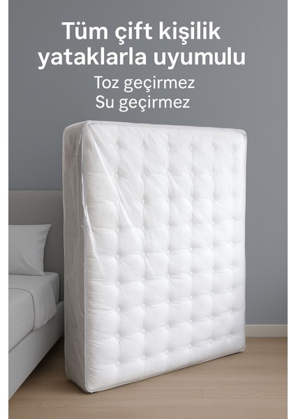 Ultra Kalın Çift Kişilik Yatak Koruma Naylonu Taşıma Taşınma Saklama Poşeti Baza Ambalaj Kılıfı