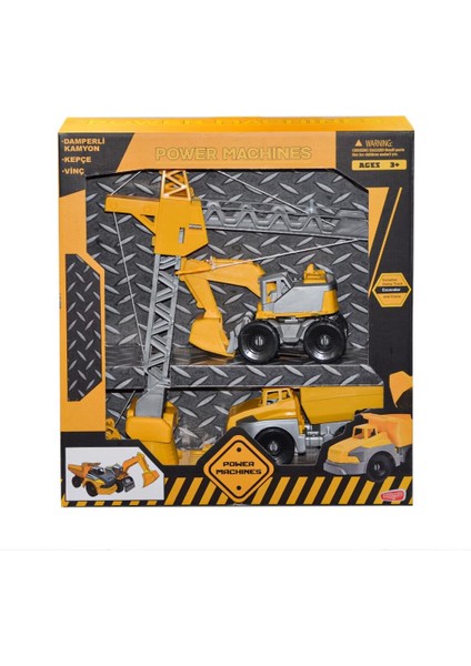 ML447 Power Machines Vinç, Damperli Kamyon ve Kepçe Inşaat Seti -Molmo