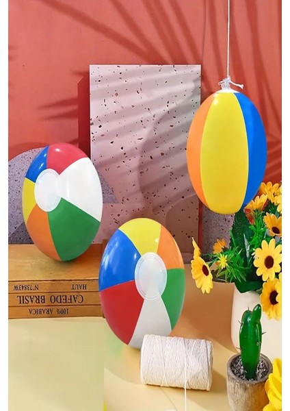Renkli Çizgili Plaj Topu, Deniz ve Havuz Oyunları, 30CM, 1 Adet