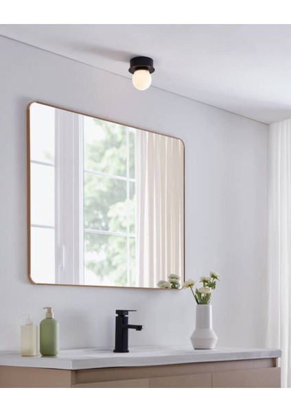 Siyah Dökme Çelik Iç Mekan Duvar ve Tavan Lambası, IP44, Led, Max 3,3W