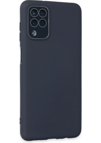 Samsung Galaxy A22 Kılıf Lansman Glass Kapak - Lacivert - YKD3612-4577