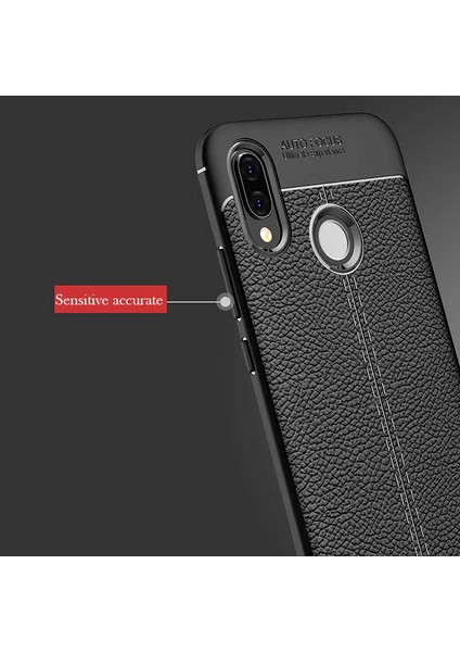 Huawei P20 Lite Uyumlu Kamera Korumalı Deri Görünümlü Silikon Kılıf fırsatları