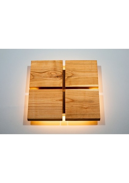 Doğal Ahşap Kare LED Aplik, Rustik Tarz, Salon Duvar Aydınlatması, 220 V fiyatları