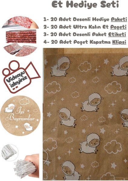 4lü Set Paket+ Kalın Buzdolabı Poşeti+Etiket+ Klips