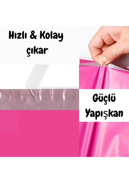 5 Adet 17X30 Küçük Boy Fuşya Kargo Poşeti Cepsiz Hediye Ambalaj Poşeti