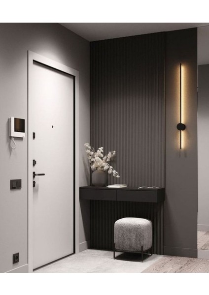 Şık Siyah Uzun LED Duvar Aplikası 50 cm Gün Işığı 3000K 10W