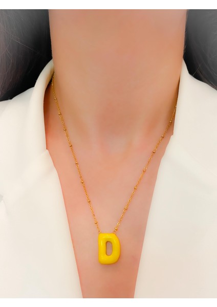 Çelik Kolye D Harfli Kolye Renkli Balon Harf Kolye fiyatları
