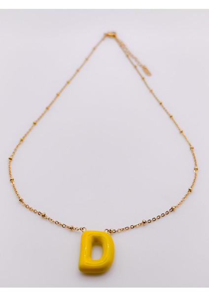 Çelik Kolye D Harfli Kolye Renkli Balon Harf Kolye modelleri