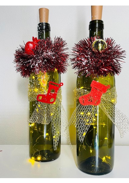 Yeşil Led'li Yılbaşı Konseptli Işıklı Hediye Şişe fiyatları