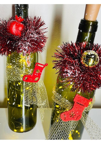 Yeşil Led'li Yılbaşı Konseptli Işıklı Hediye Şişe modelleri