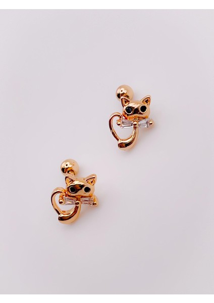 Cerrrahi Çelik Piercing ( Pirsing ) Fiyonklu Kedi Tragus Helix Piercing (1ADET) modelleri