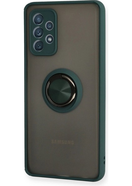 Samsung Galaxy A72 Kılıf Montreal Yüzüklü Silikon Kapak - Yeşil - YKD1110-3776 fiyatları