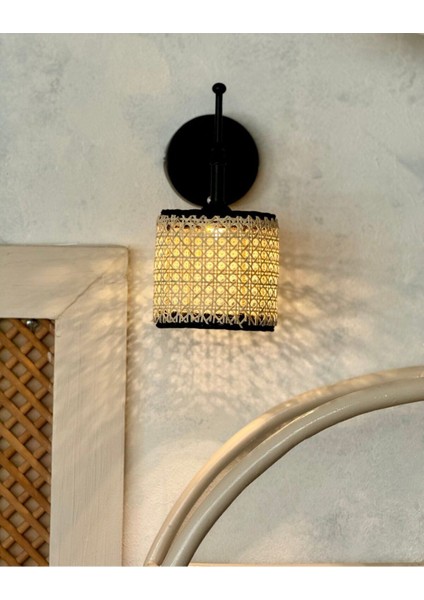Kablosuz Siyah Rattan ve Hazeran Ledli Duvar Aydınlatması fiyatları